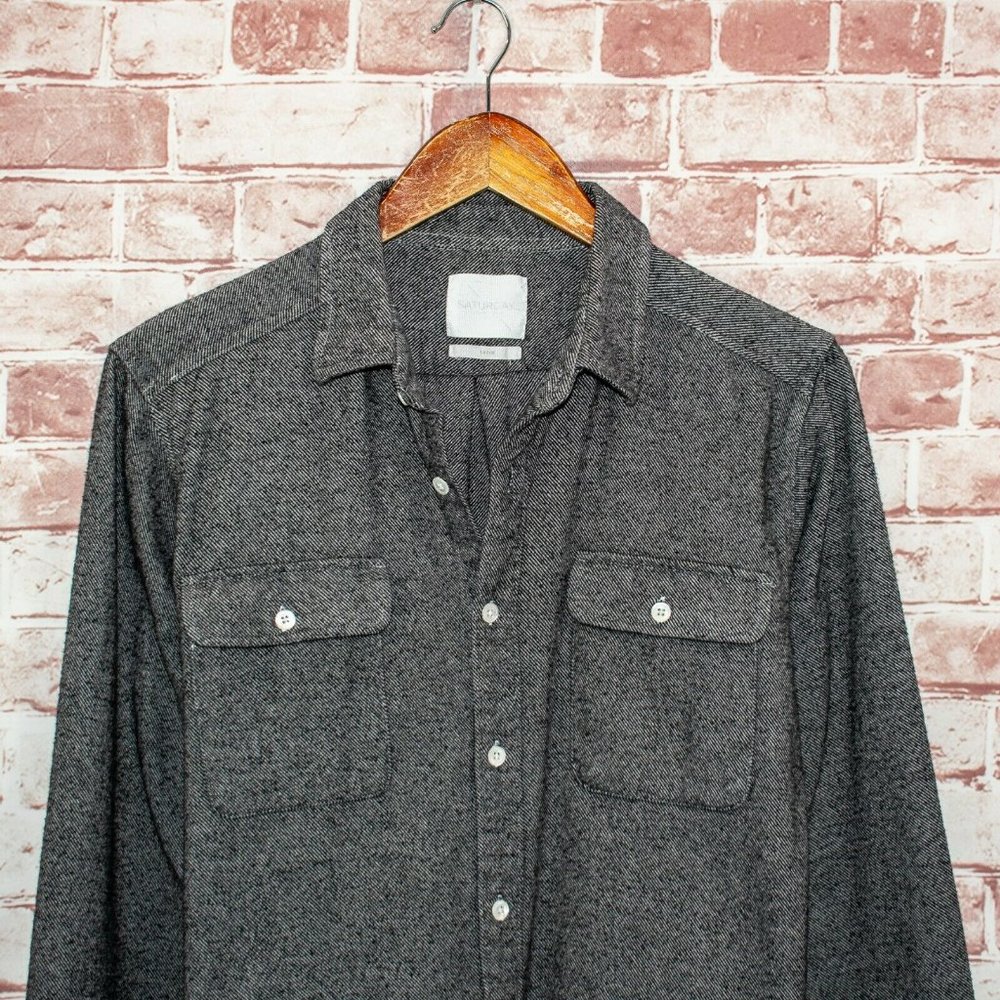 Saturdays New York City Gray Casual Button Down Shirt - Picture 2 of 5